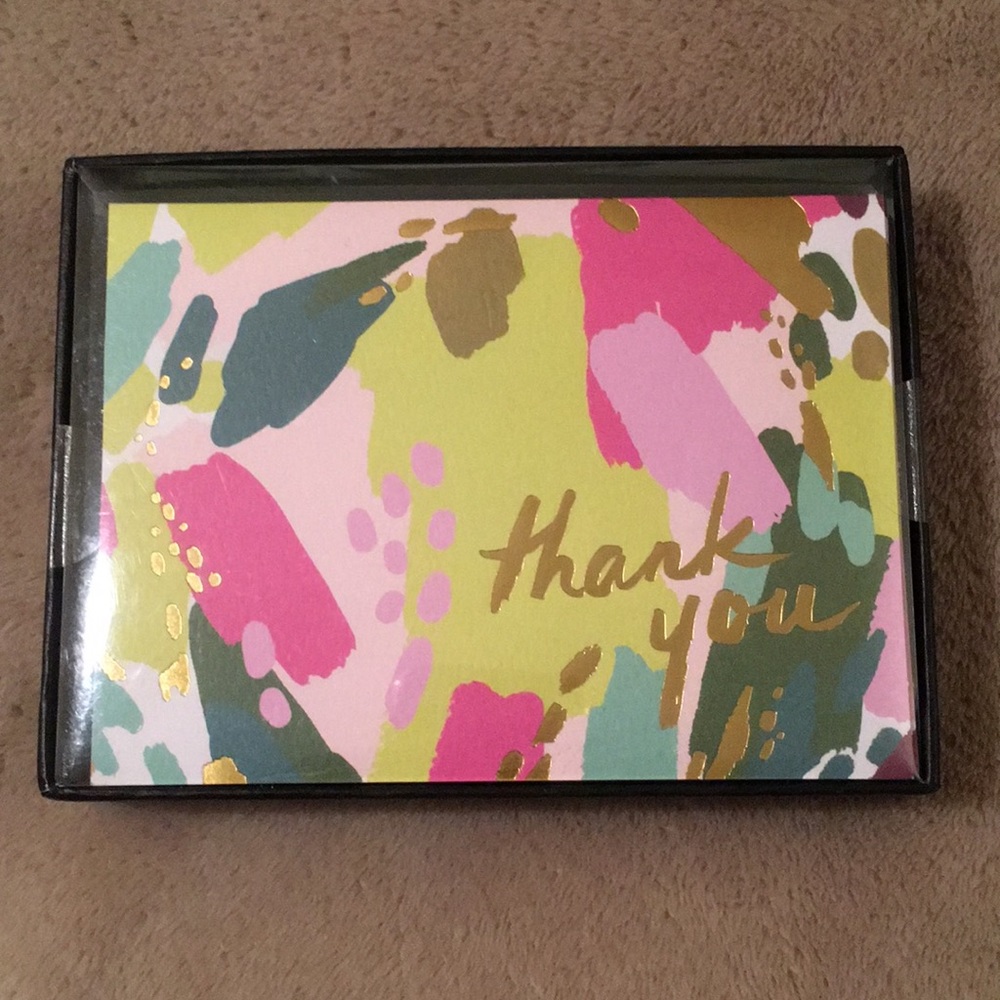 Bold Color Luxe Thank You Boxed Notes NWT set 10